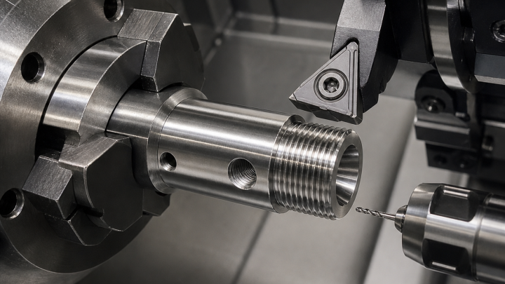 17-4PH Pressure Probe CNC Tooling Case: Fine Thread, Tapered Seat and Radial Ports
