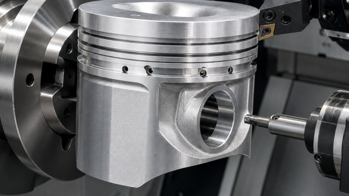A390 Piston CNC Tool Selection for Ring Grooves, Pin Bore and Oval Skirt