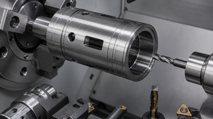 AISI 1215 Spool Sleeve CNC Tooling Case: Deep Bore, Metering Windows and Honing Stock