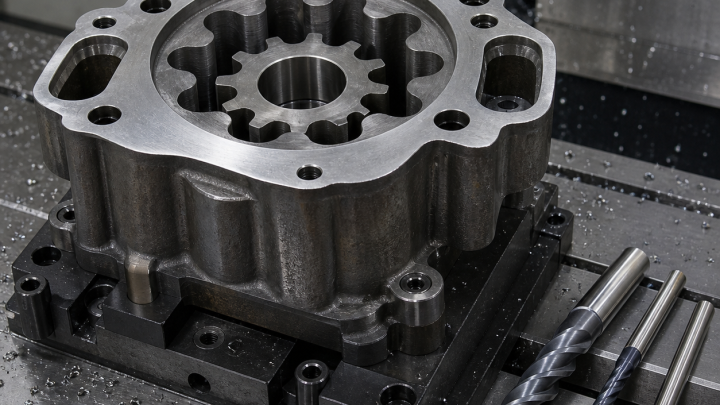 AISI 8620 Gerotor Housing CNC Tooling Case: Epitrochoid Bore and Carburizing Stock