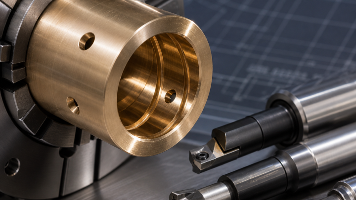 Aluminum Bronze Bearing Sleeve CNC Case: Precision Bore, Oil Grooves and Cross Holes