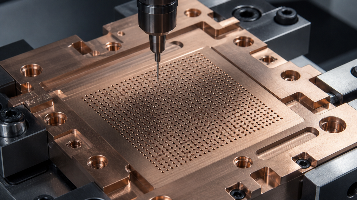C17200 Probe-Card Guide Plate CNC Tool Selection for 0.18 mm Hole Array