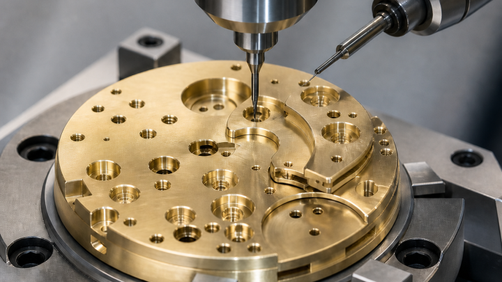 C360 Brass Watch Mainplate CNC Tool Selection for Jewel Seats and Thin Bridges