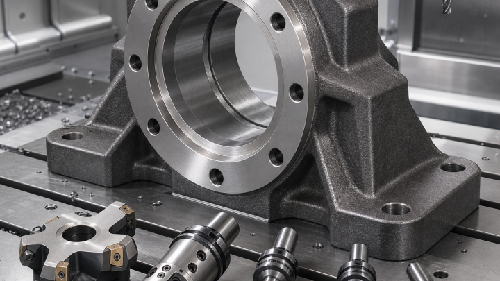Cast Iron Bearing Housing: Bore, Face and Bolt-Hole Tooling