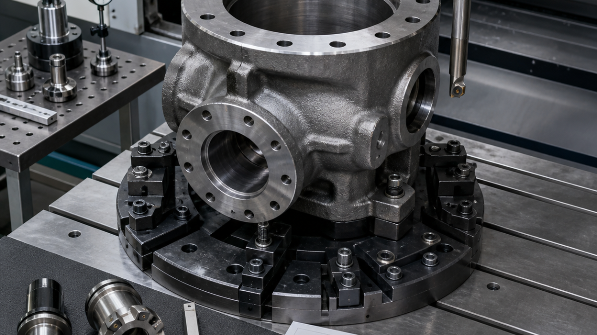 Cast Steel Valve Bonnet CNC Case: Flange, Bore and Bolt Circle Tooling