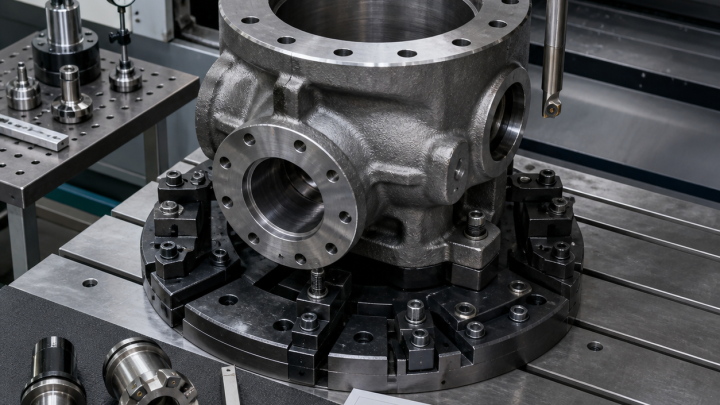 Cast Steel Valve Bonnet CNC Case: Flange, Bore and Bolt Circle Tooling