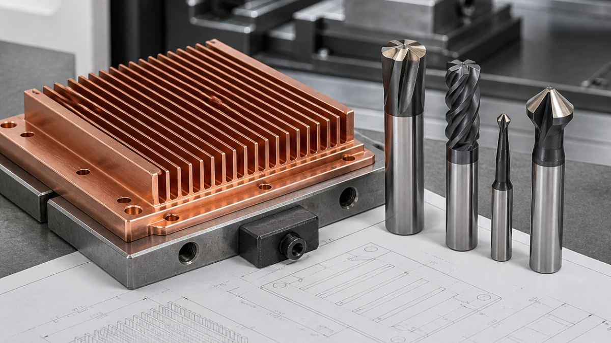 Copper Heat Sink CNC Machining Case: Tooling Plan for Thin Fins and Flatness