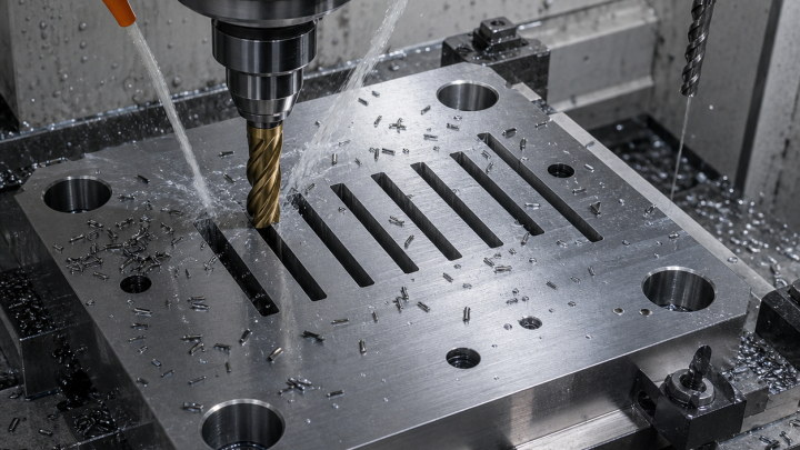 D2 Stripper Plate CNC Tooling Case: Narrow Slug Slots and Grinding Allowance