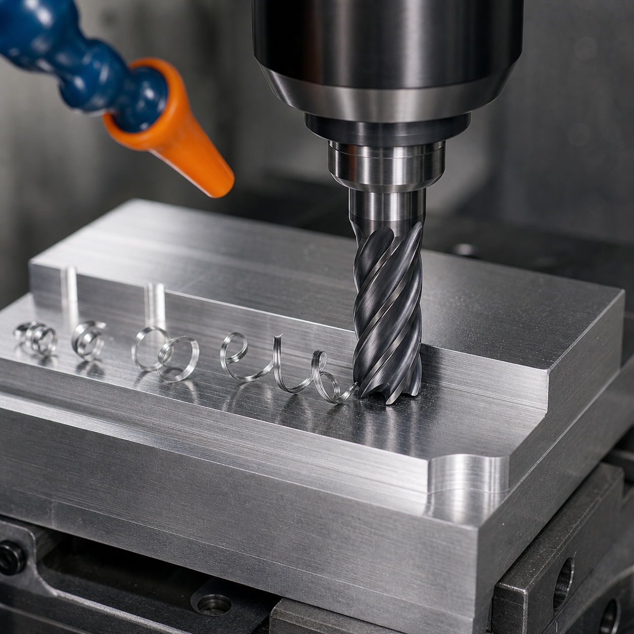 Feed per tooth chip load optimization in CNC milling with carbide end mill