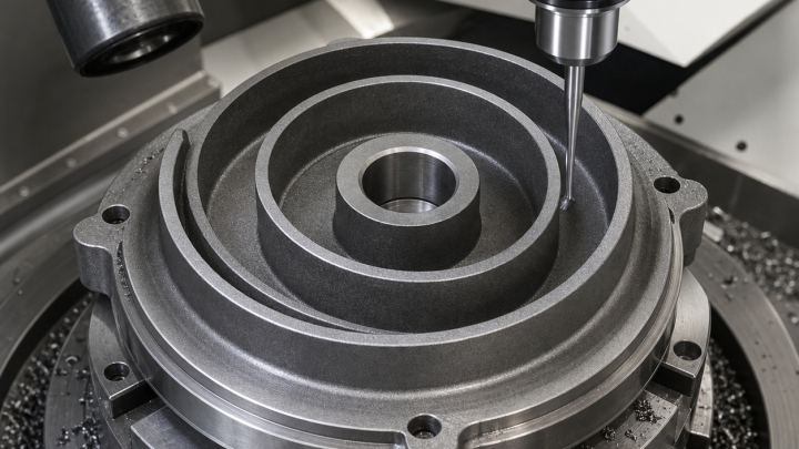 GGG60 Orbiting Scroll CNC Case: Involute Flanks, Tip Thickness and Datum Transfer