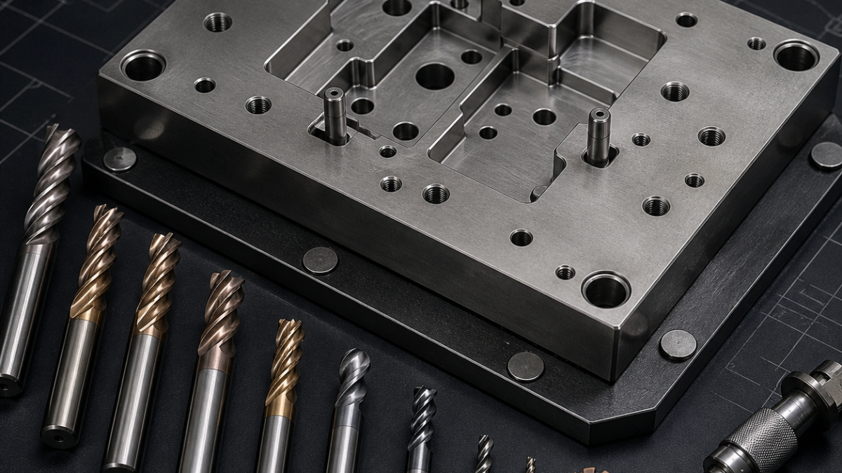 Hardened D2 Stamping Die Plate CNC Finishing Case: Pockets, Dowel Holes and Tool Life