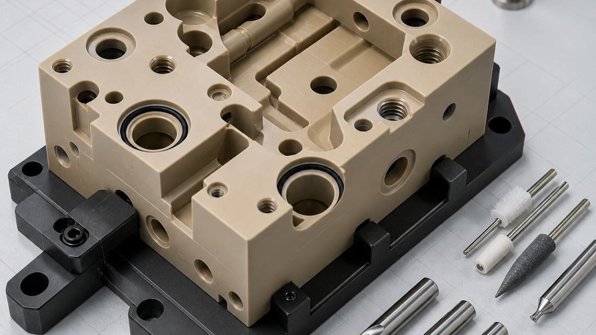 PEEK Fluid Manifold CNC Case: Deep Ports, O-Ring Grooves and Burr-Free Threads