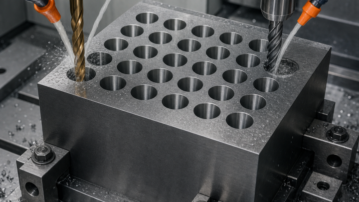 Tungsten Heavy-Alloy Collimator CNC Case: Tapered Bore Array and Axis Control