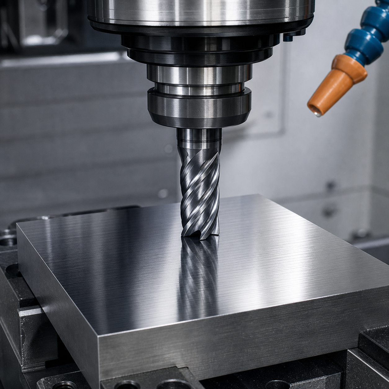 Wiper geometry carbide end mill improving CNC surface finish