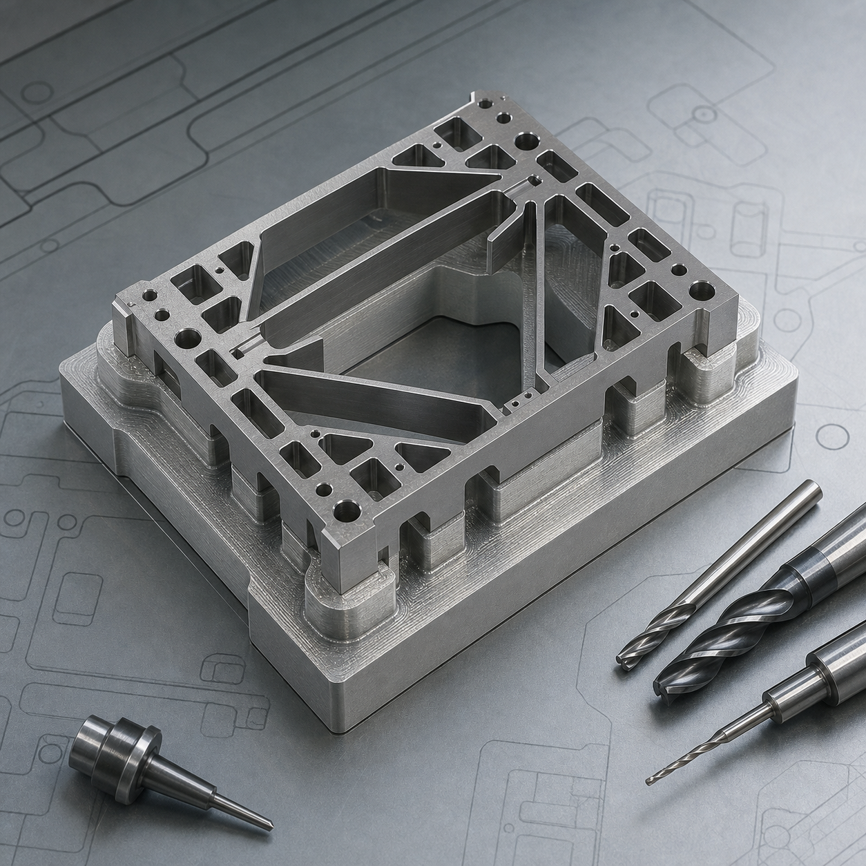 Zr-Cu-Al bulk metallic glass flexure frame CNC support fixture with micro carbide tools