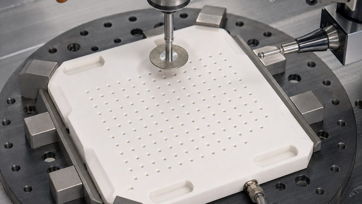 96% Alumina Ceramic Nozzle Plate Tooling for Micro Orifices and Inlet Pockets
