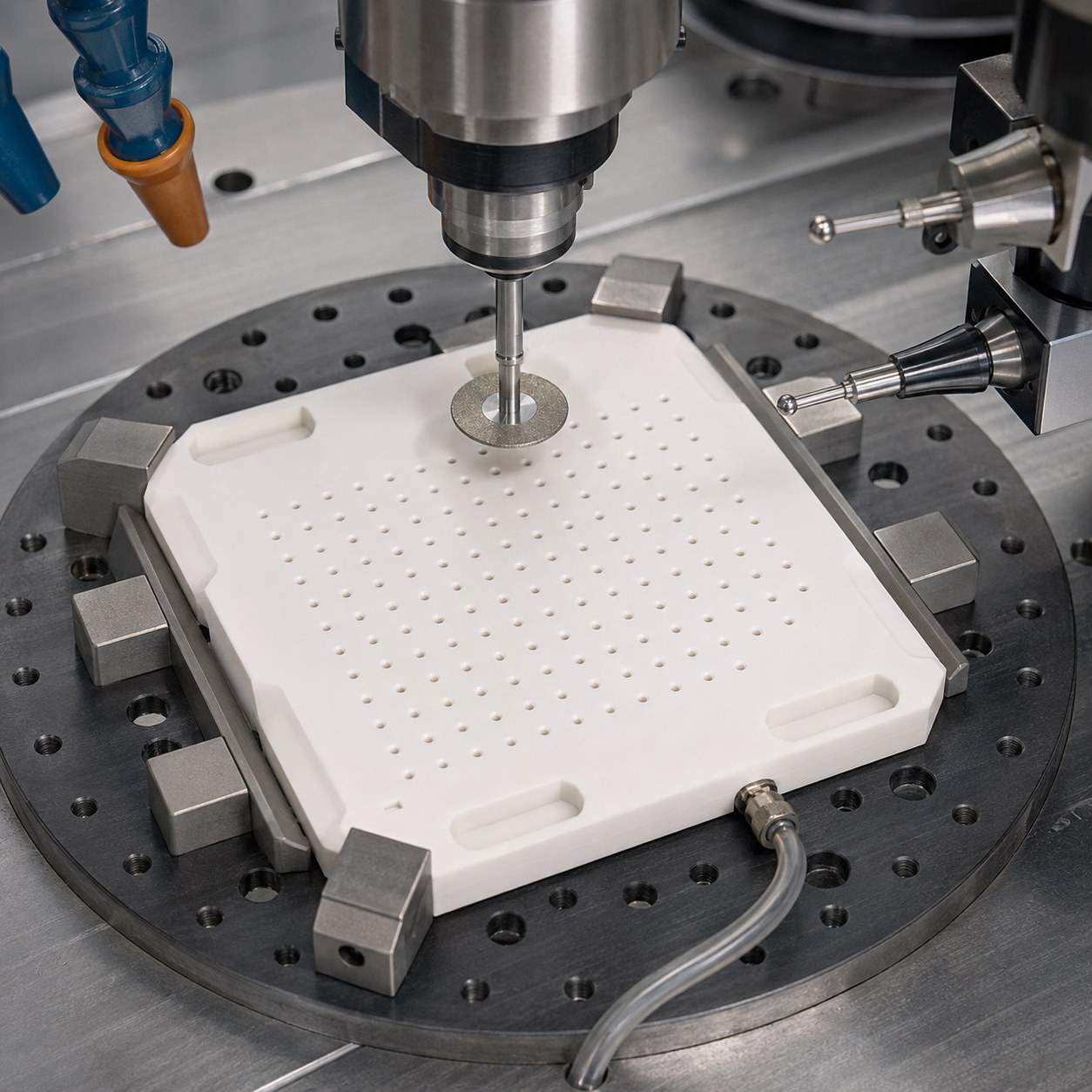 96% Alumina Ceramic Nozzle Plate Tooling for Micro Orifices and Inlet Pockets