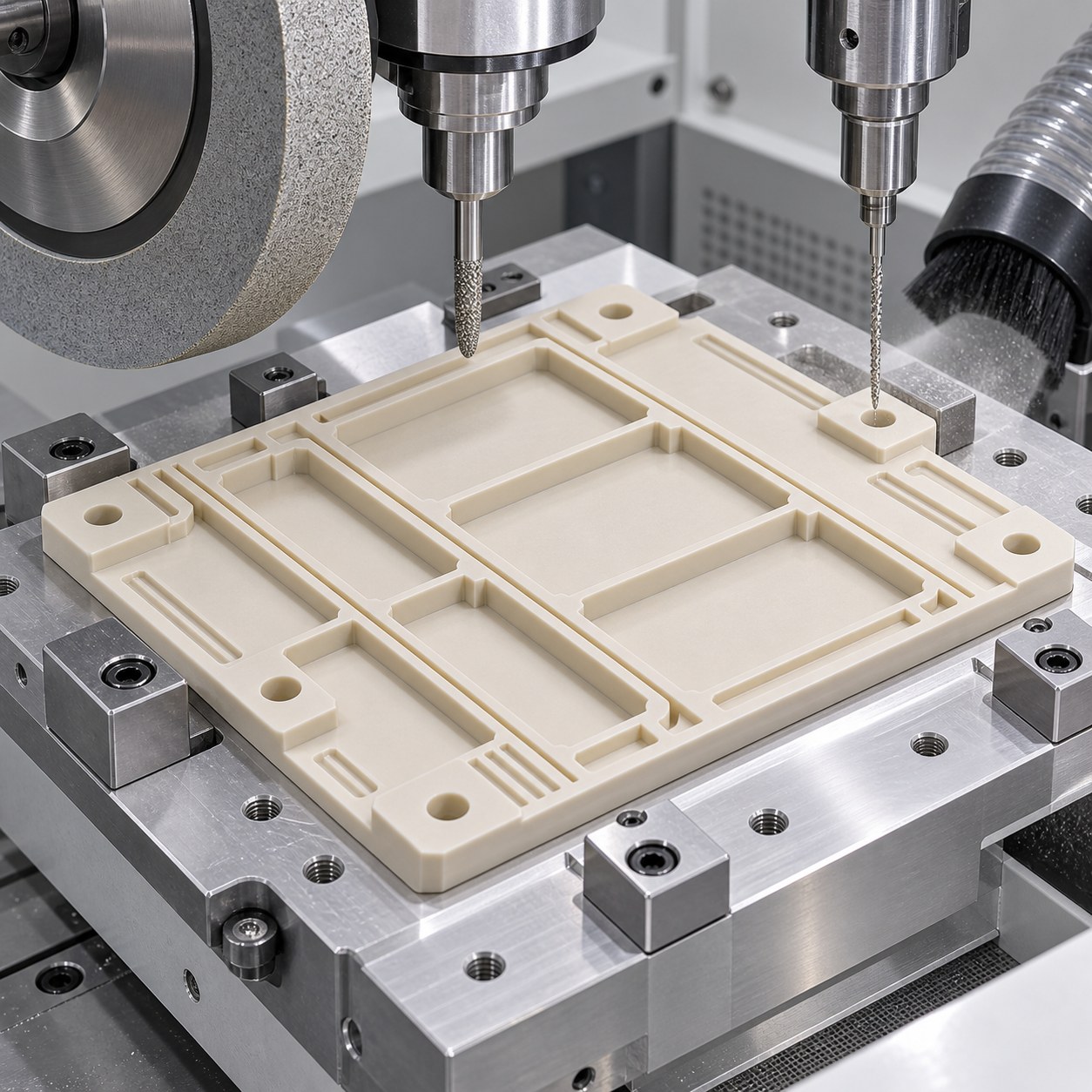 Aluminum Nitride Carrier Tooling for Isolation Pockets and Fragile Ribs