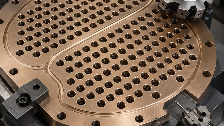 C70600 Condenser Tube Sheet Tooling for Bore Array and Retention Grooves