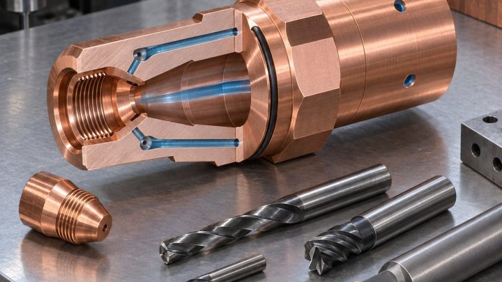 CuCrZr Electrode Holder Tooling for Water Channel and Threaded Tip Seat