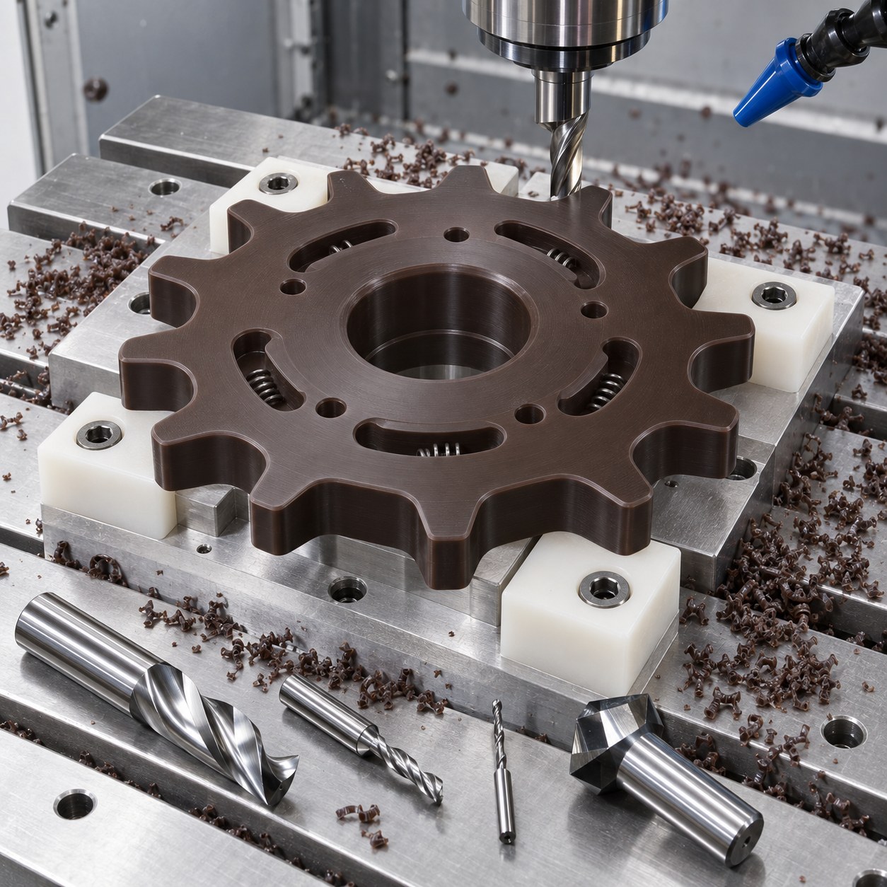 Delrin AF Star Wheel Tooling for Ratchet Teeth and Detent Pockets