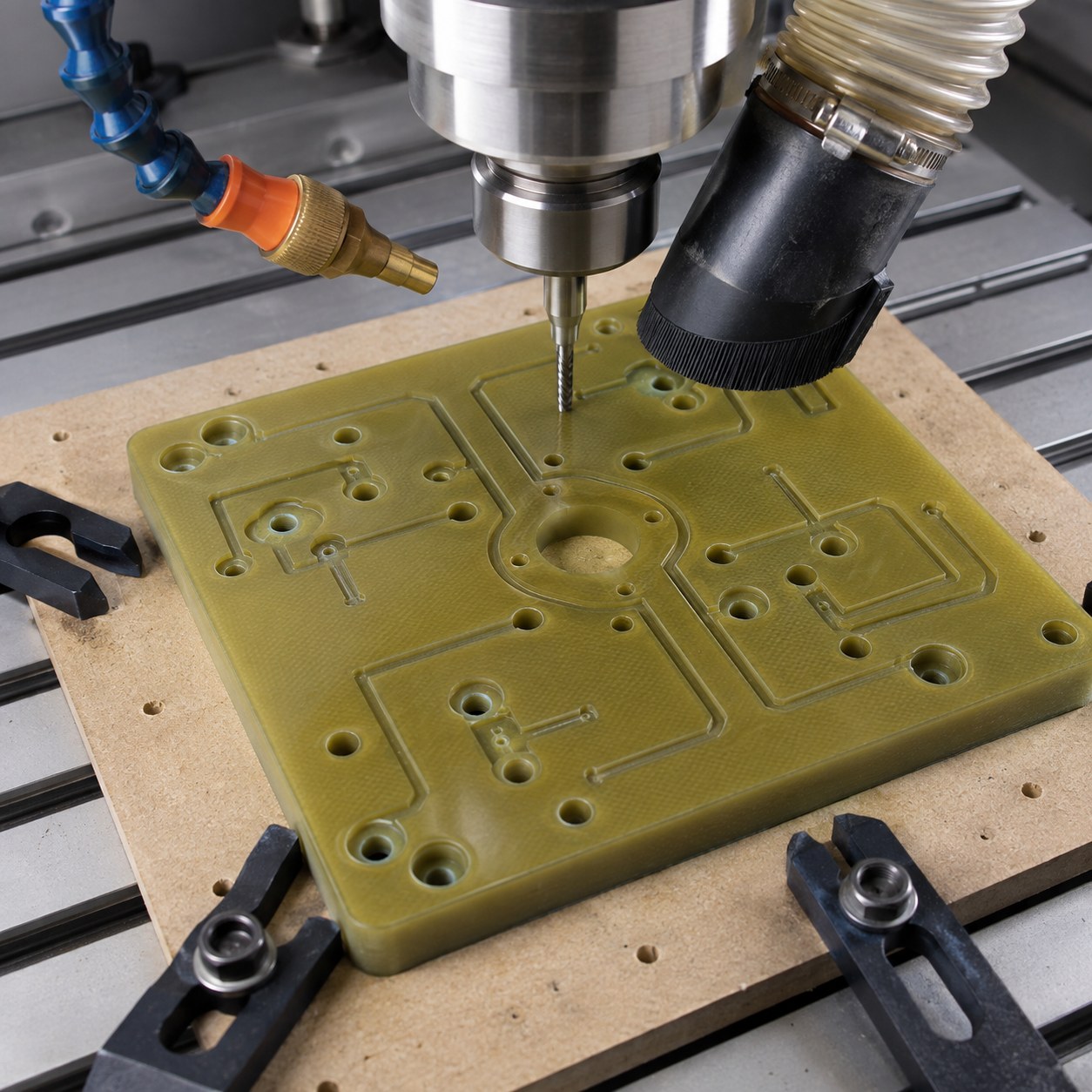 G10 Epoxy Glass Manifold Tooling for Sealed Channels and Counterbored Holes
