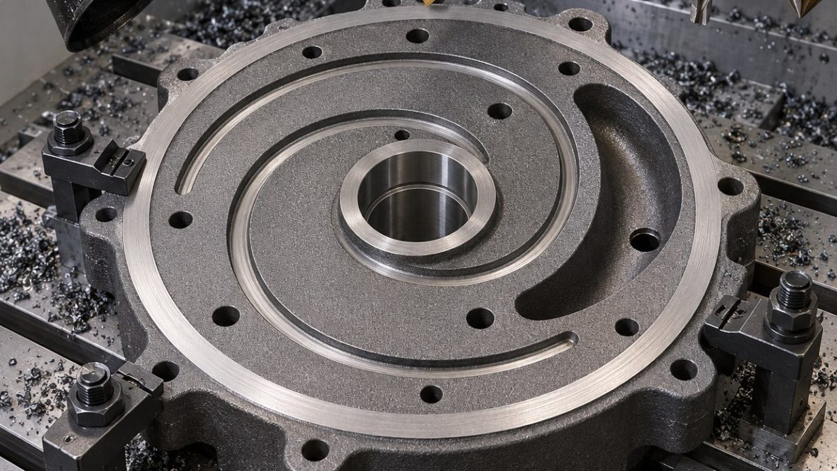 GG25 Vacuum Pump Cover Tooling for Spiral Groove and Dowel Bores