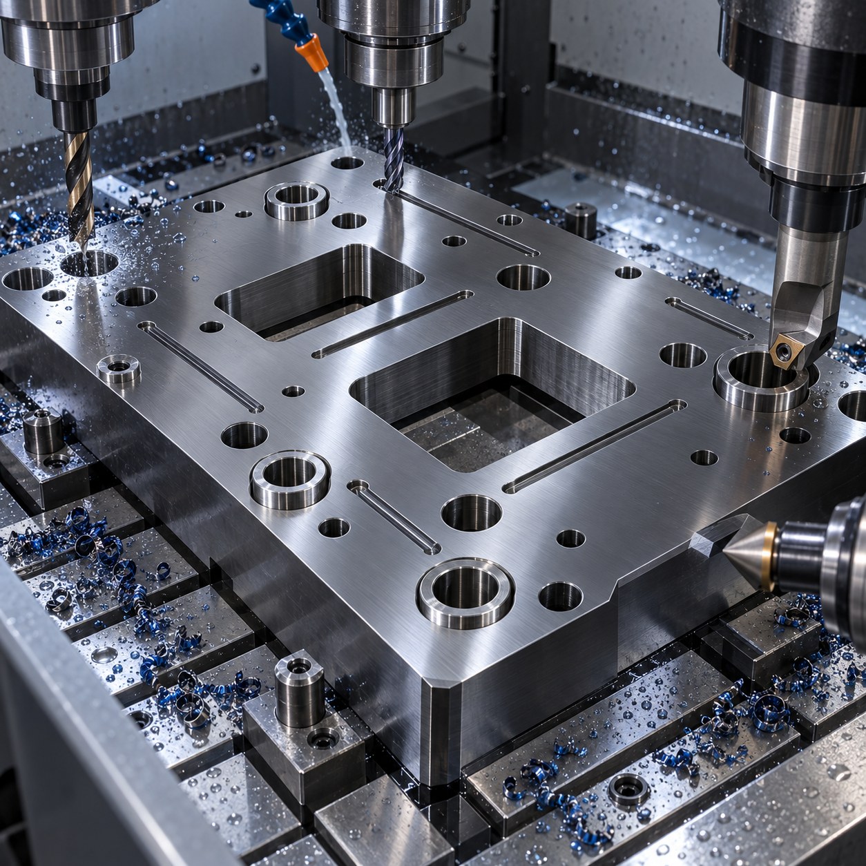 Hardened D2 Stripper Plate Tooling for Slug Windows and Punch Bores