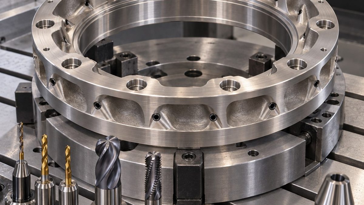 Inconel 718 Nozzle Ring Tooling for Angled Jet Holes and Pockets