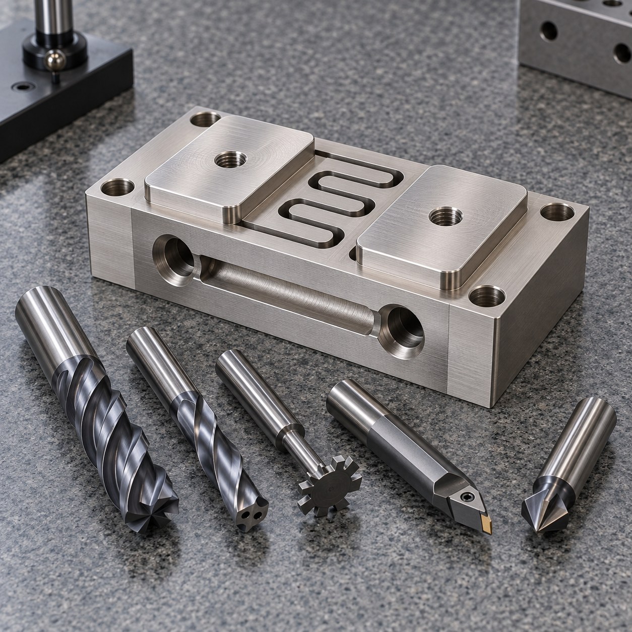 Nickel 200 electrolyzer current collector clamp with flexure slots cooling passage and carbide tools