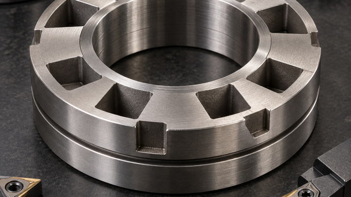 Nimonic 80A Valve Rotator Ring Tooling for Wedge Pockets and Snap Groove