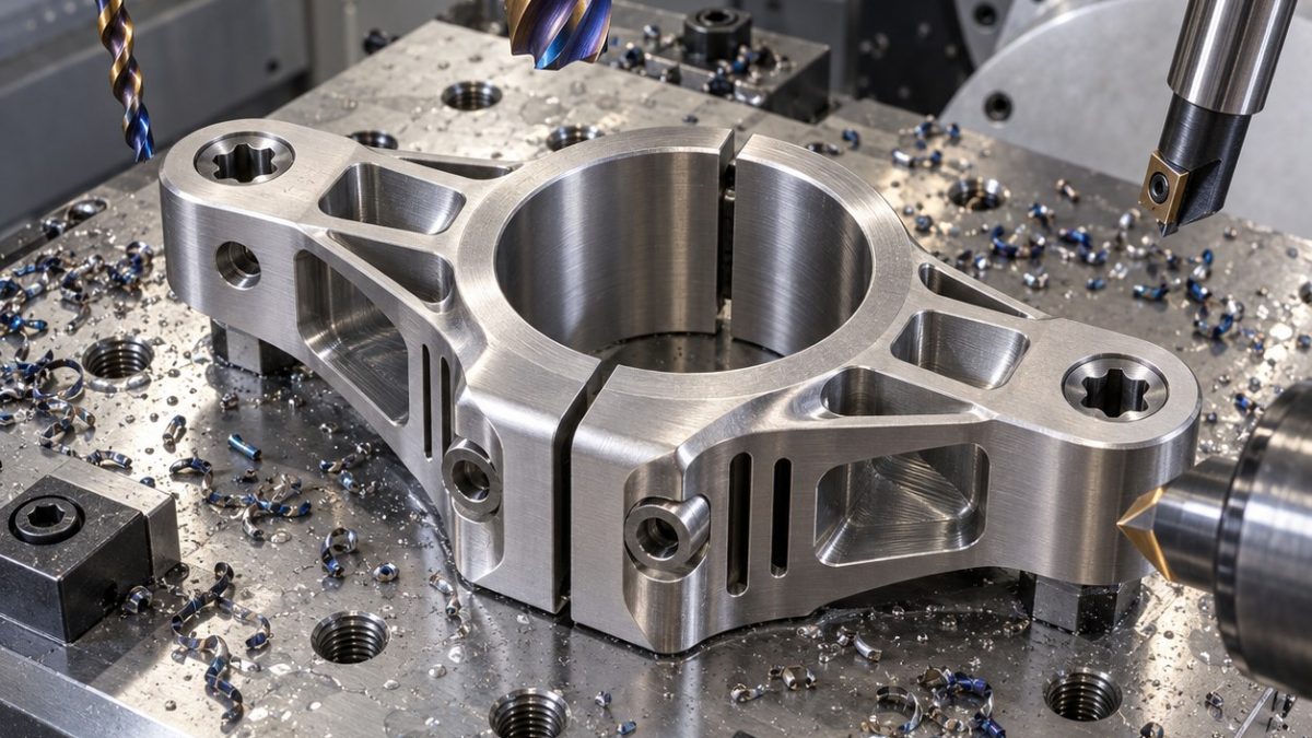Ti-6Al-4V Wrist Clamp Tooling for Split Bore and Flexure Slots