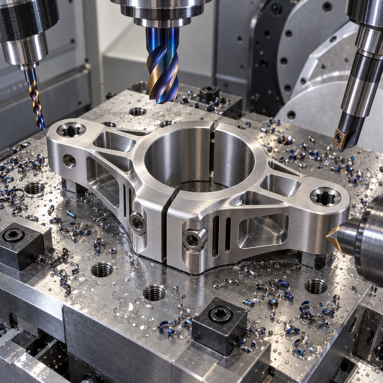 Ti-6Al-4V Wrist Clamp Tooling for Split Bore and Flexure Slots