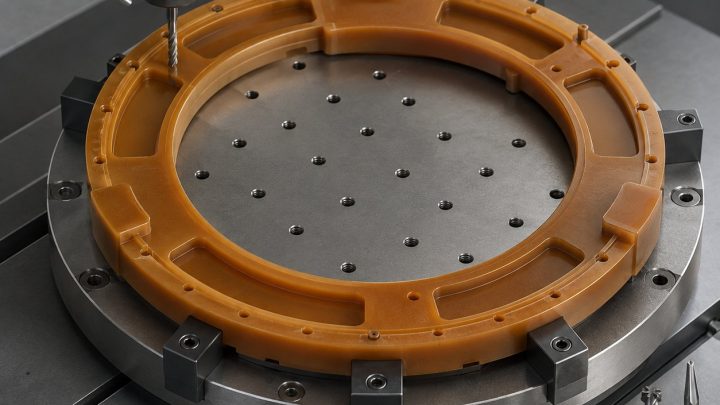Torlon 4203 Wafer Carrier Ring CNC Tool Selection for Vacuum Pockets and Purge Holes