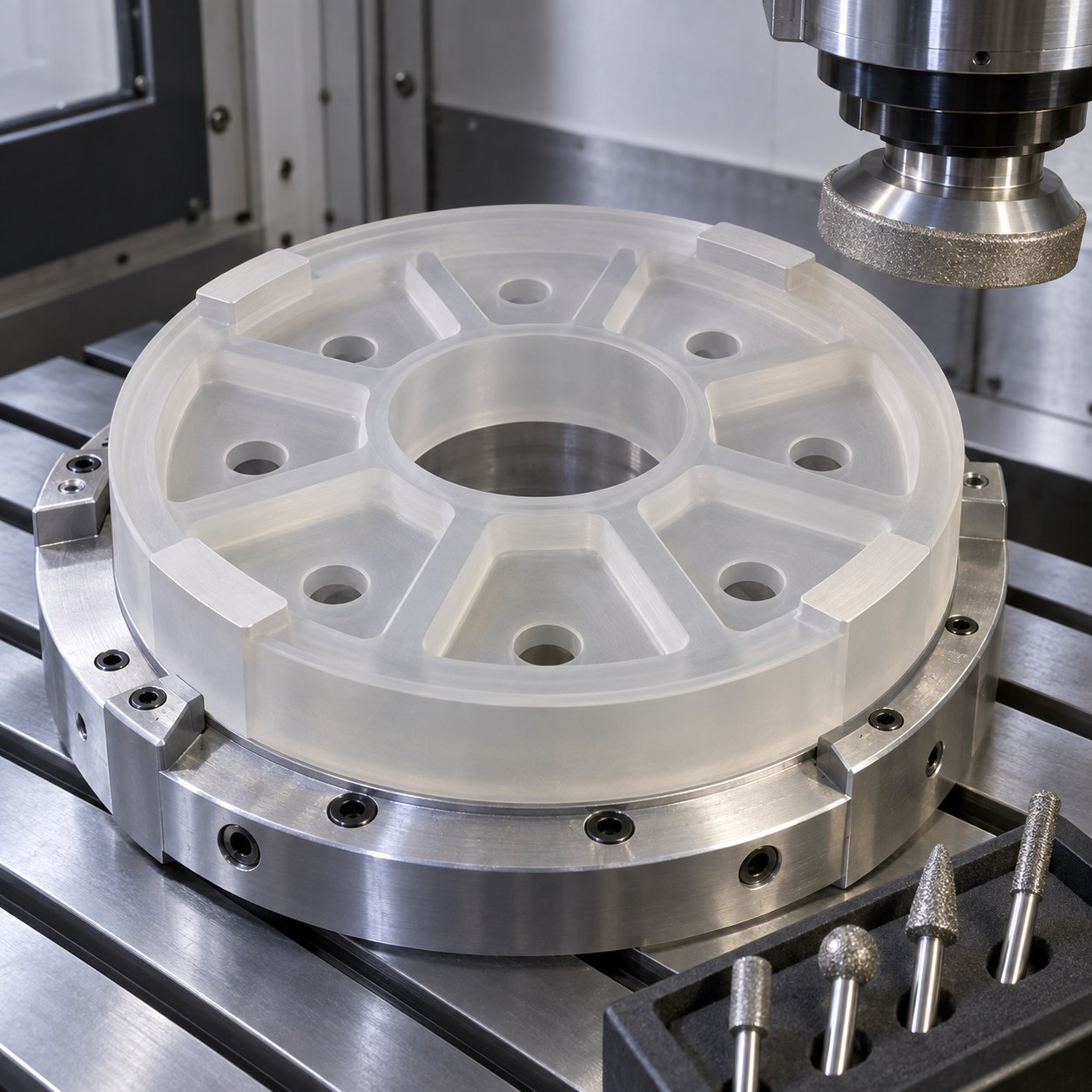 Zerodur Mirror Cell Tooling for Lightweight Pockets and Bond Pad Flats