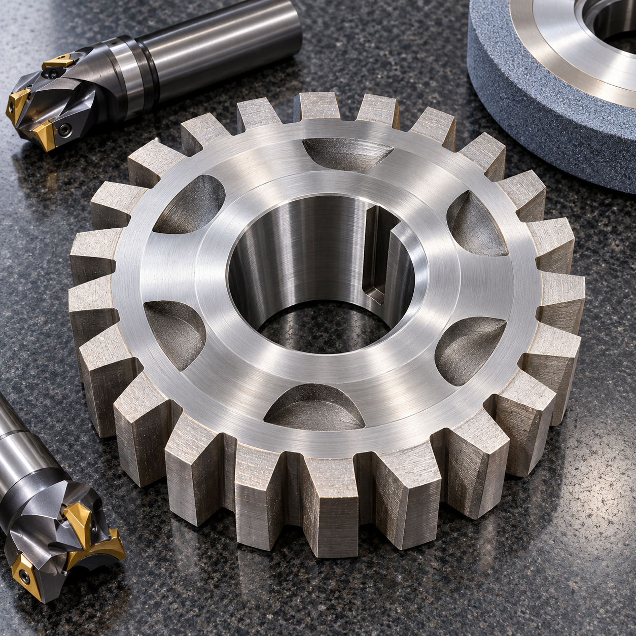 M42 high speed steel gear shaper cutter blank with taper bore keyway tooth preform and carbide tools